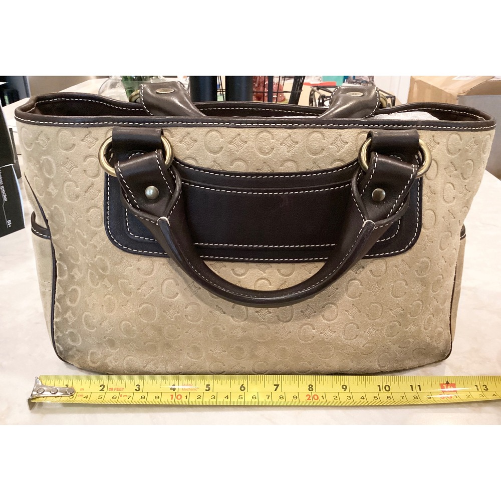Celine Macadam Logo Print Boston‎ Satchel Top Handle Bag Designer Purse